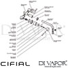 Cifial Technovation 3 Hole Wall Basin Mixer Tap Dimension